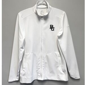 Nike Dri-FIT UV Victory Baylor University BU Full Zip Jacket Womens M White Golf